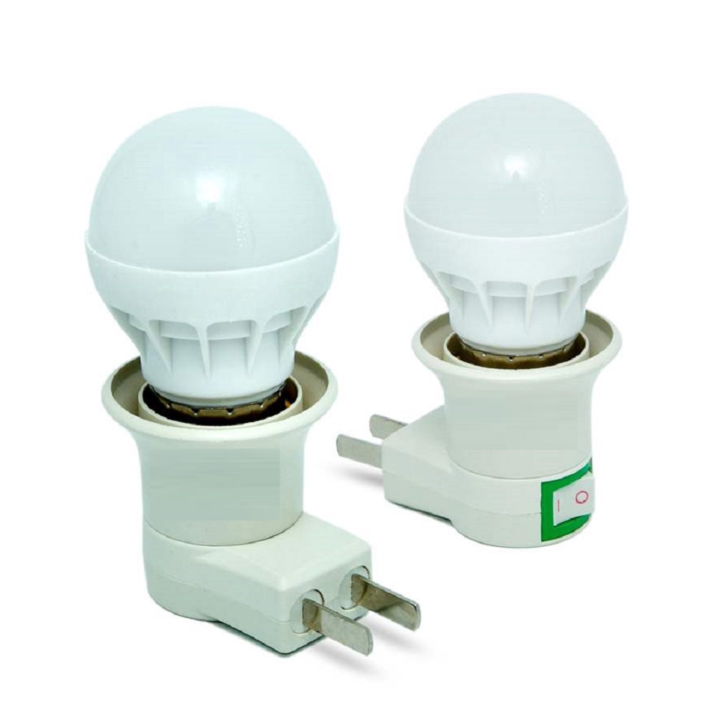 Bộ 2 Đuôi đèn tròn E27 phích cắm công tắc