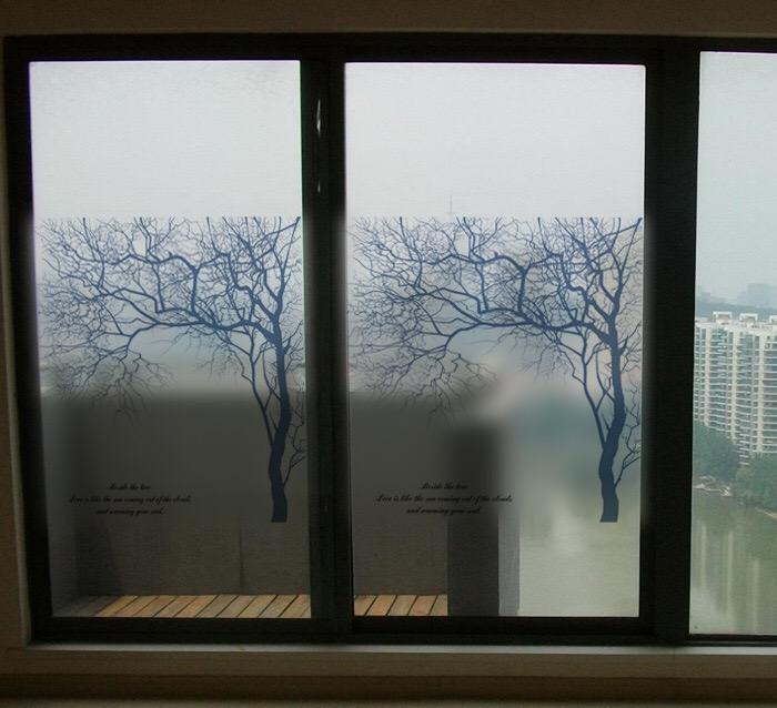 [HCM]Decal Dán Kính Cao Cấp - Cây khô xám tro ( 60x58 )-DK7014