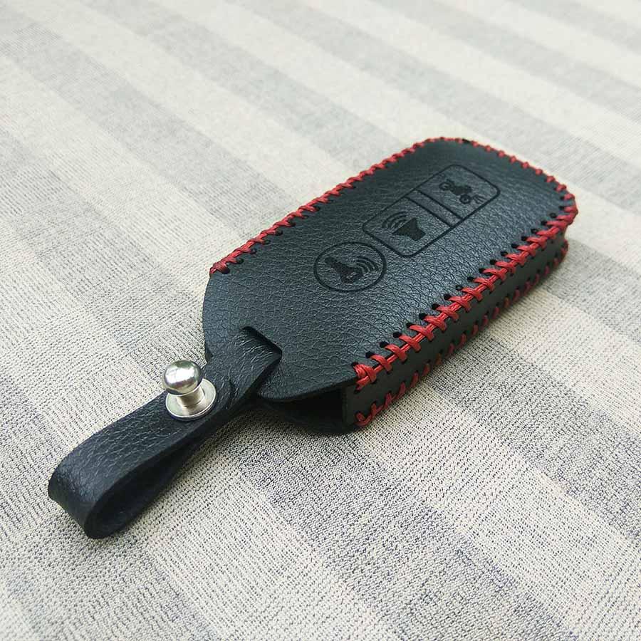 Bao da 3 nút chìa khóa smartkey xe máy Honda (Màu đen)