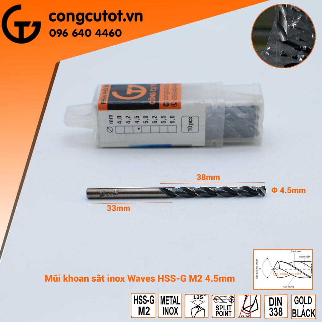 Mũi khoan sắt, inox Wave các cỡ
