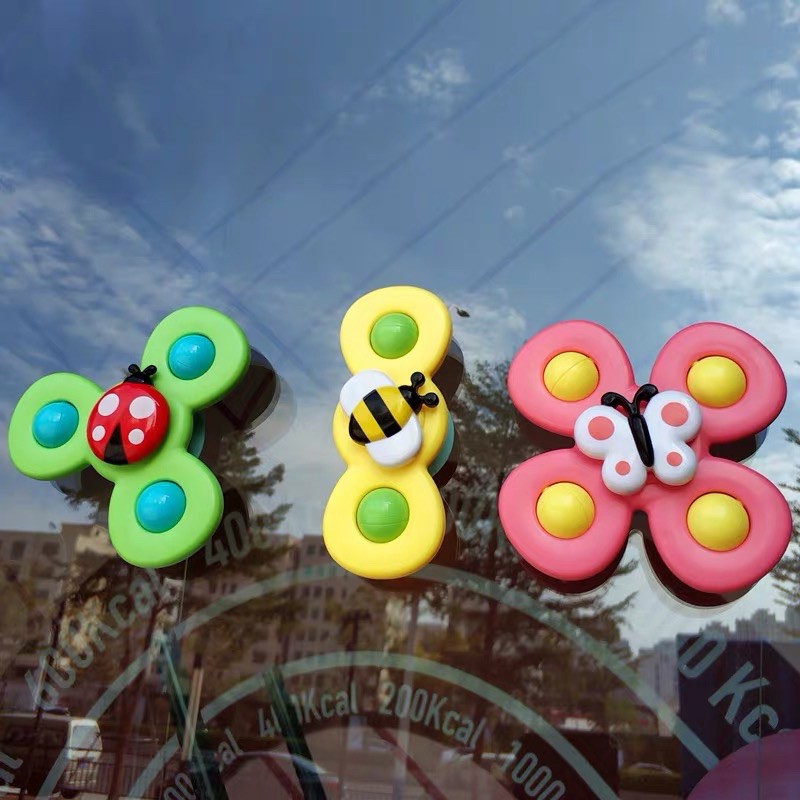 Đồ chơi cho bé con quay spinner dán tường 2 3 4 cánh