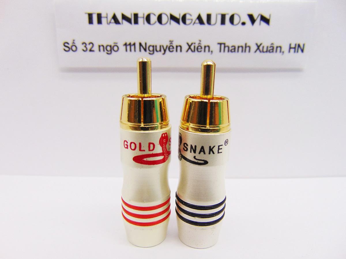 Bộ 04 Jack AV /Jack hoa sen / Jack RCA Gold Snake (trắng)
