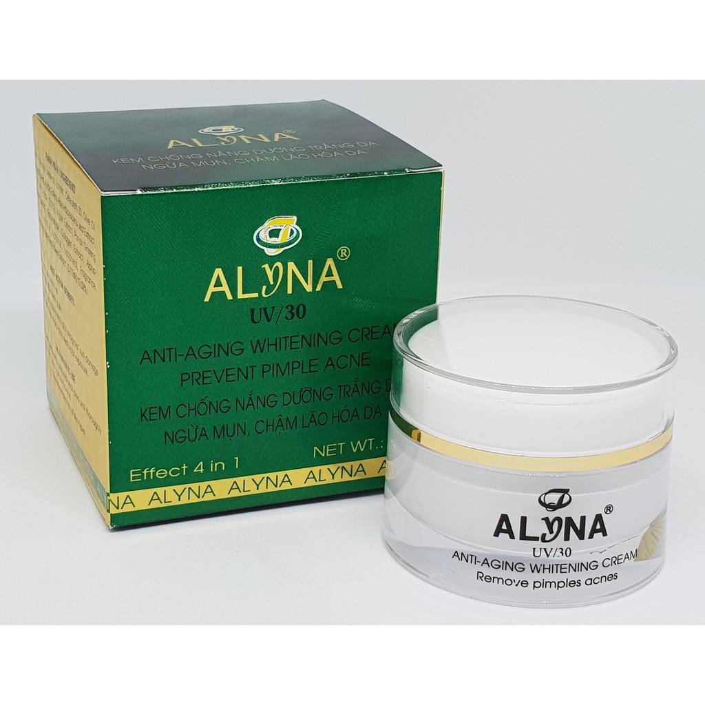 Kem Alyna mụn, trắng da, chống nắng, ngừa lão hóa 4 in 1 15g