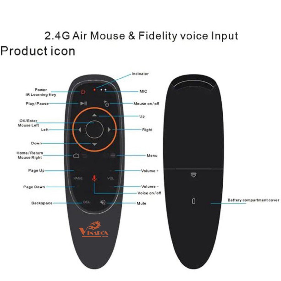 Flying Mouse voice control remote vinabox KM680V-built-in mic high sensitive