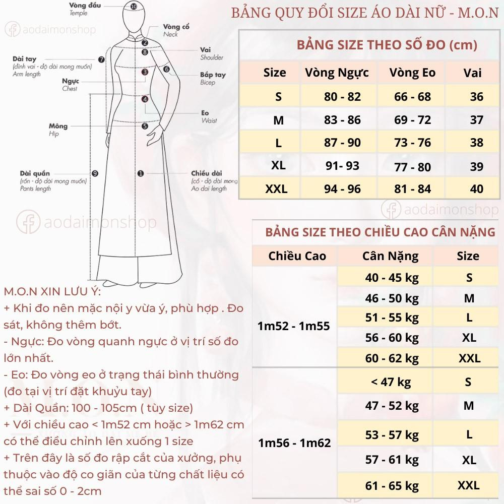 Áo Dài Mẹ Bé Lụa Mát Lịm Thêu Hoa Điệp Phi