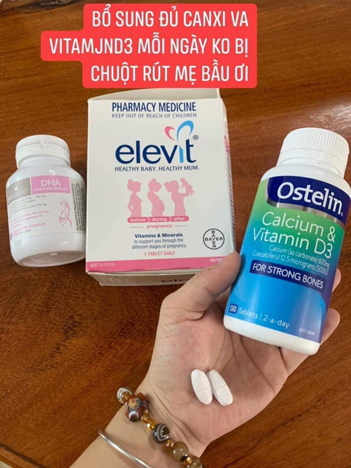COMBO BẦU ÚC: Elevit - Canxi ostelin - Dha Bioisland