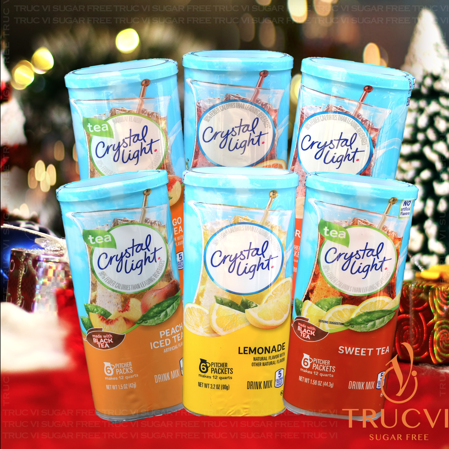 Bột trái cây pha nước Crystal Light gói lớn không đường ( eat clean, low carb, keto, tiểu đường)