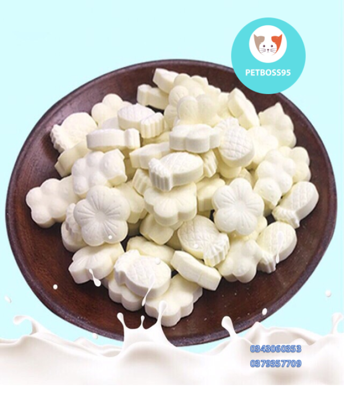 Lẻ 5v- 10v Kẹo sữa dê bổ sung canxi cho chó mèo hamster - Kẹo thưởng cho chó mèo