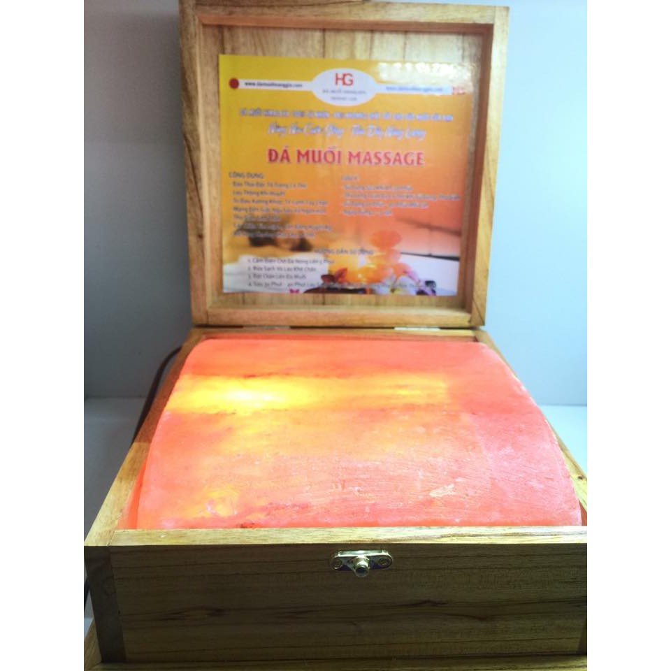 Hộp Đèn Đá Muối Himalaya Mặt Cong Massage Chân