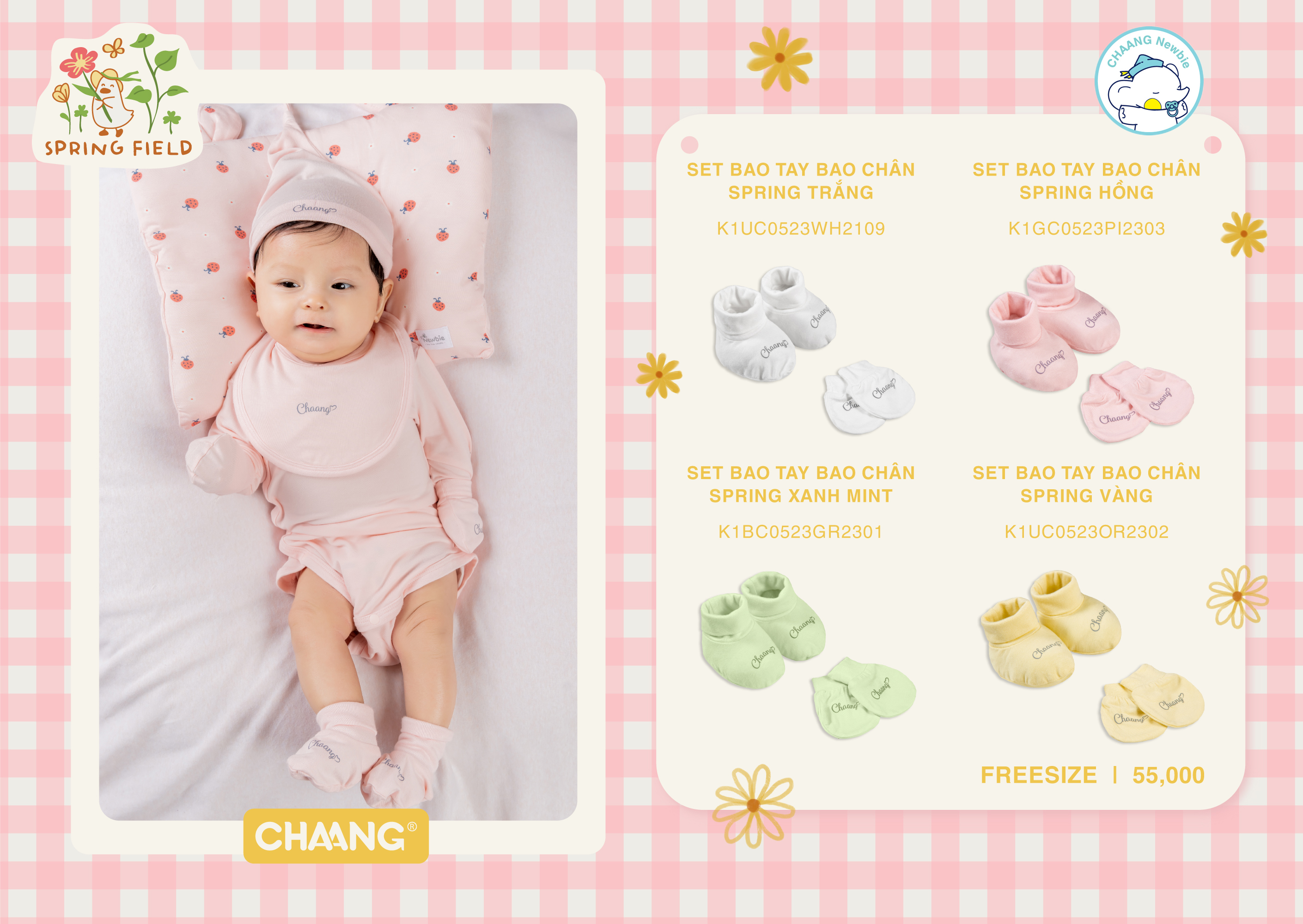 [CHAANG] Set bao tay bao chân cho bé sơ sinh Spring CHAANG
