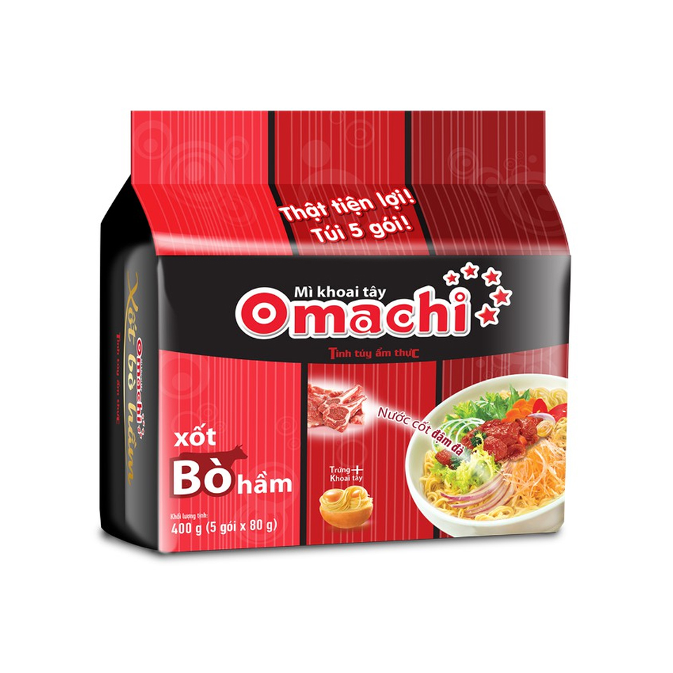 Combo 5 Gói Mì Khoai Tây Omachi