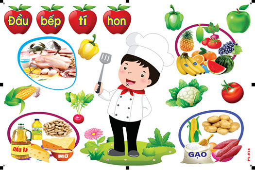 Decal mầm non-ĐẦU BẾP TÍ HON khổ lớn 127x80