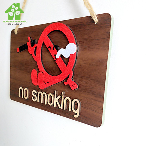 Bảng gỗ decor trang trí SHOP 🚀NO SMOKING🚀 (tặng kem móc treo tường)