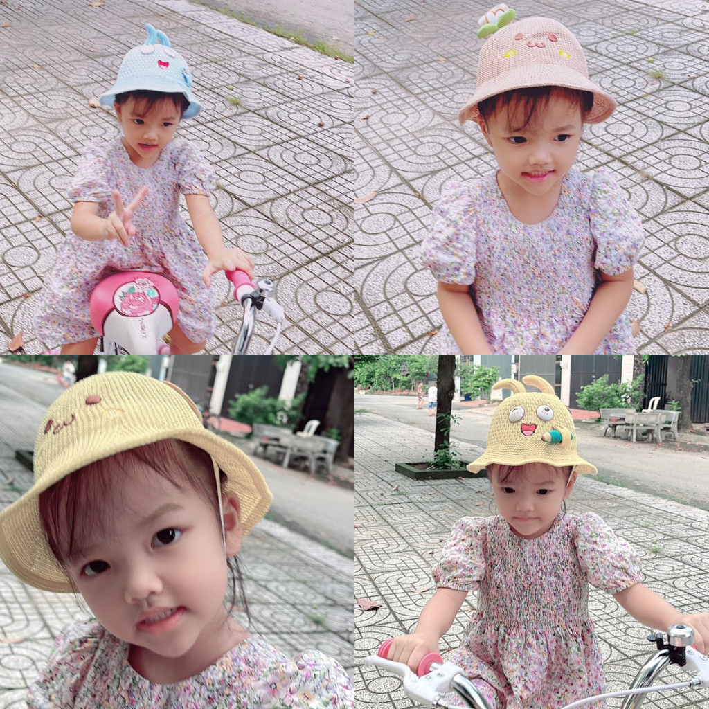 Mũ rộng vành mầm cây siêu yêu cho bé(1-4 tuổi)