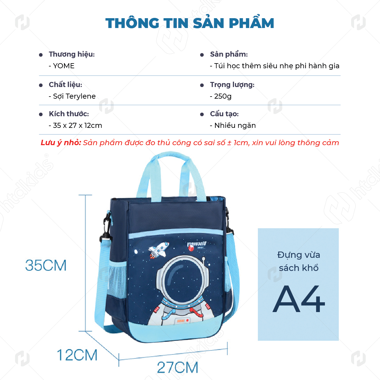 Túi xách đi học thêm cấp 1, cấp 2 YOME