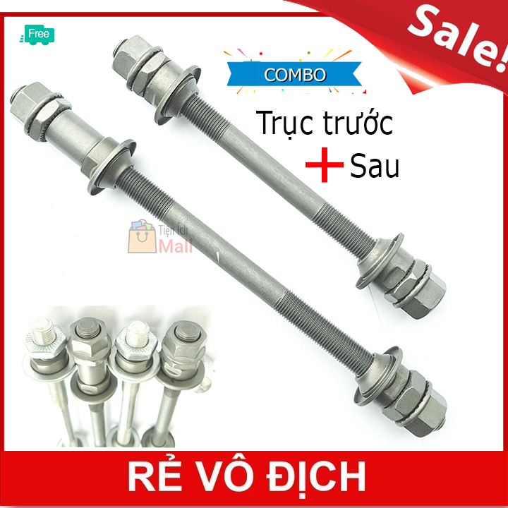 Trục côn moay ơ trước sau xe đạp (Trục đặc)