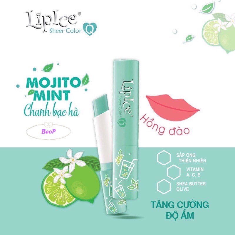 [HCM]Son Dưỡng Môi LipIce Sheer Color Q Trà Sữa Chanh Bạc Hà Matcha Socola Đủ Mùi Hương Hồng Mềm Môi