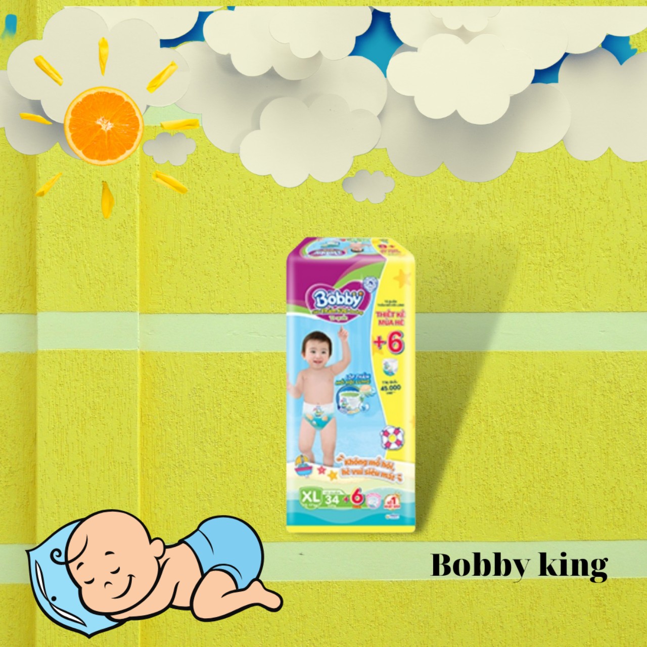 Tã/Bỉm Bobby quần XL34 mới