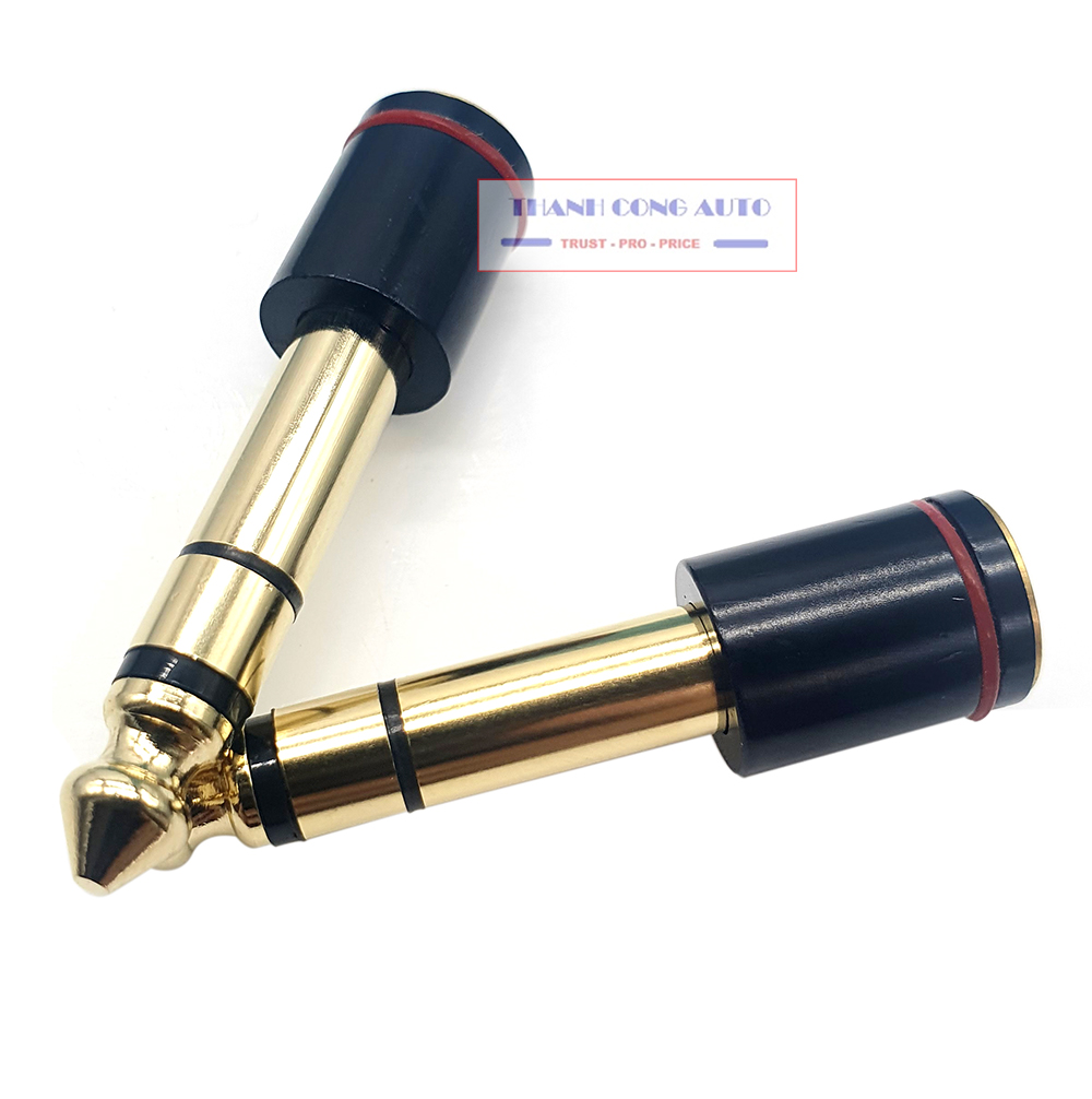 01 cái Đầu jack chuyển đổi âm thanh từ cổng 6.5 ra 3.5 mm ( Cao cấp ) - Đầu chuyển đổi, jack chuyển đổi từ 3.5 ra 6.5 cho âm ly, đàn, loa mạ vàng chống nhiễu cao cấp (đen)