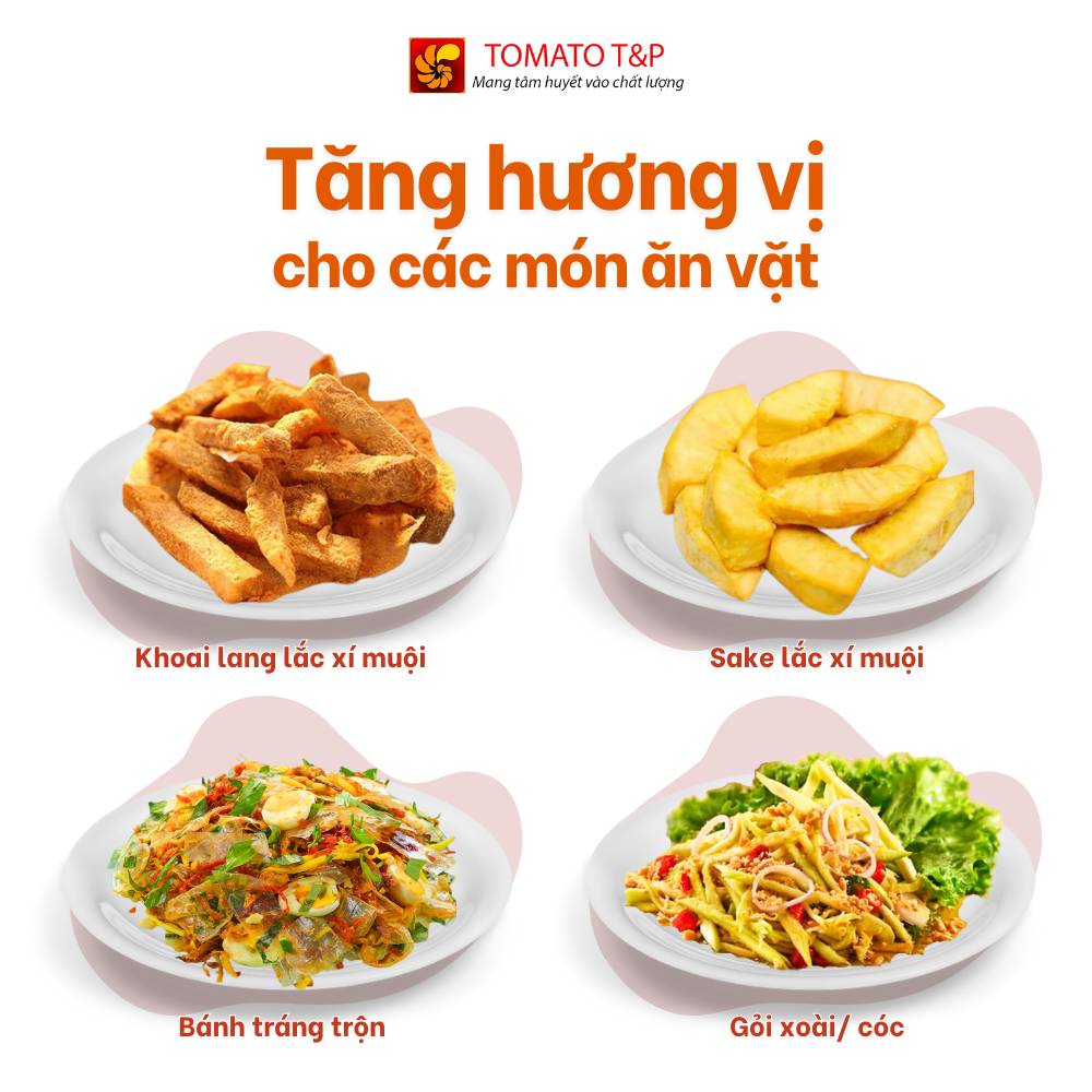 Bột Xí Muội Volcano dùng để lắc khoai lang, chấm trái cây, pha chế trà dâu - Gói 100gr - Tomato T&P