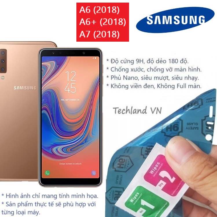 Cường Lực Phủ Nano Samsung A6 / A7 / A6+ / A6 Plus 2018 - Trong Suốt, Không Full Màn, Không Viền Đen