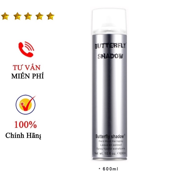 Gôm xịt tóc Butterfly Shadow tạo kiểu 600ml, 320ml, 150ml