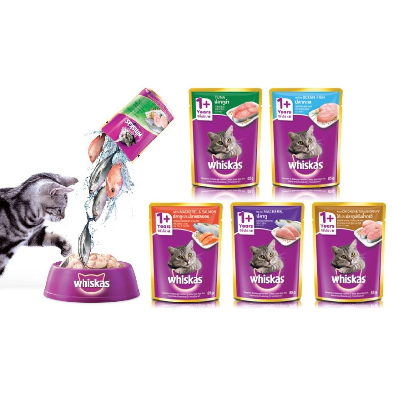 Pate Cho Mèo Trưởng Thành Whiskas 85Gr Đủ Vị
