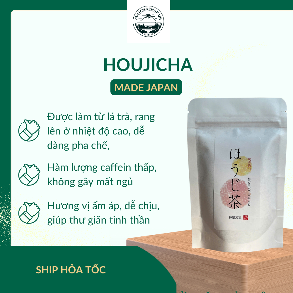 Bột Trà Rang Houjicha Nhập Khẩu Nhật Bản Dùng Trong Pha Chế Đồ Uống, Trà Đạo (Dạng Bột)
