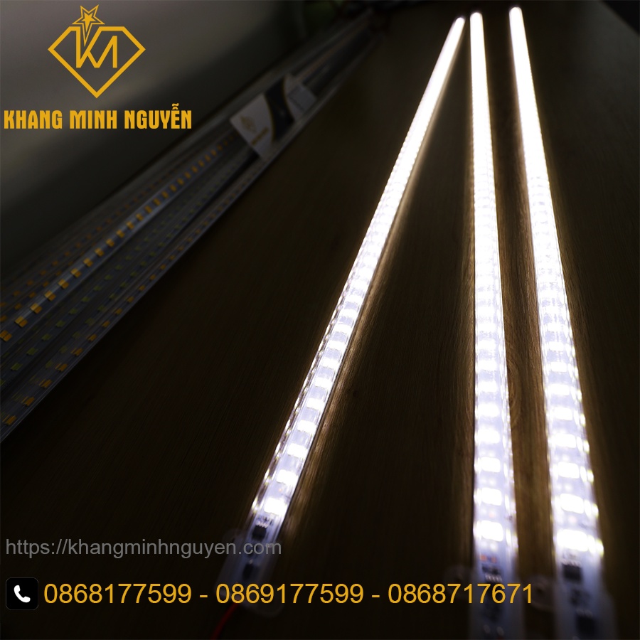 Led thanh 220v 1m - chip smd siêu sáng có bọc nhựa màu trắng 6000k và vàng 3000k