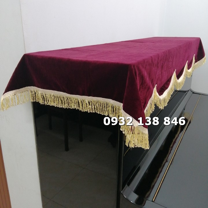 [HCM]KHĂN PHỦ ĐÀN PIANO CƠ NHUNG ĐỎ ĐÔ NHẬP KHẨU CAO CẤP