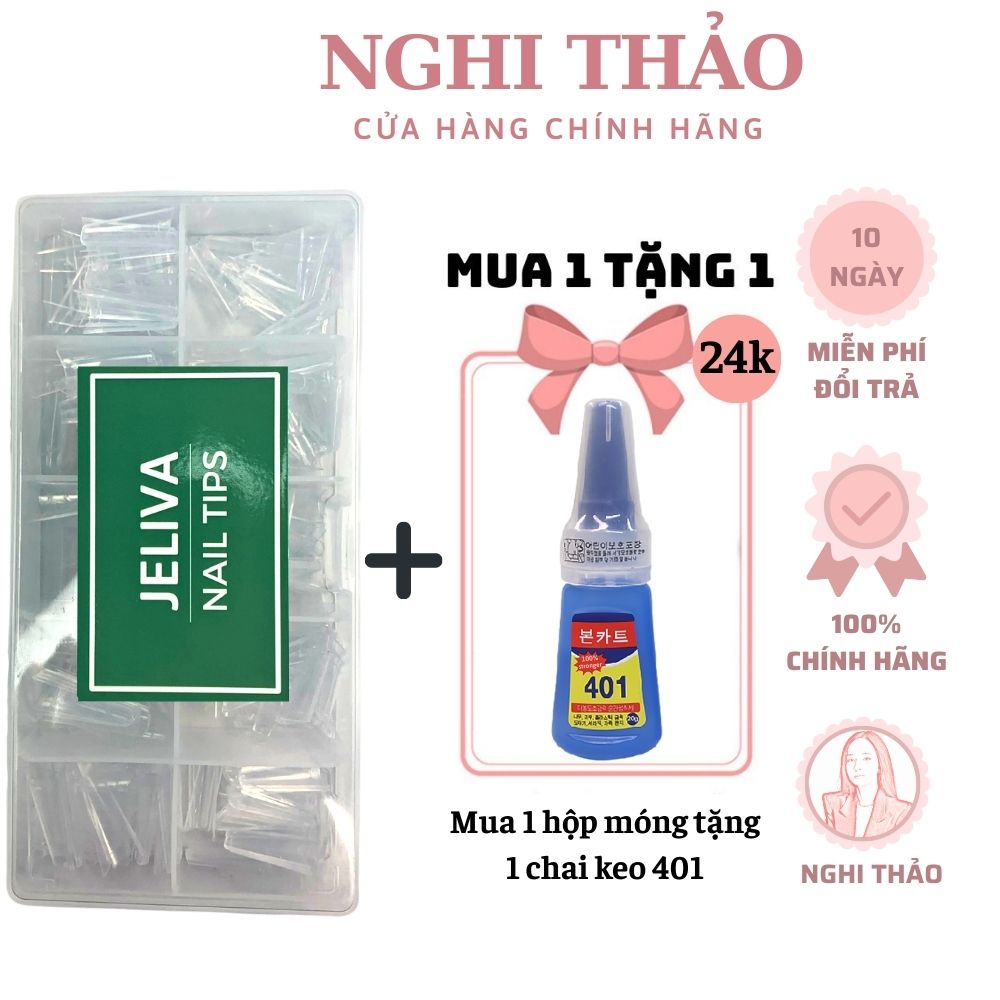 Móng tip nối đủ size JELIVA hộp 500 móng