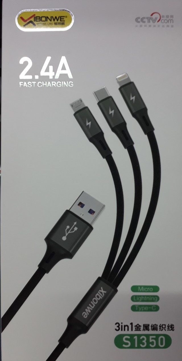 cáp 3 đầu  IPHONE-ANDROID-TYPE C