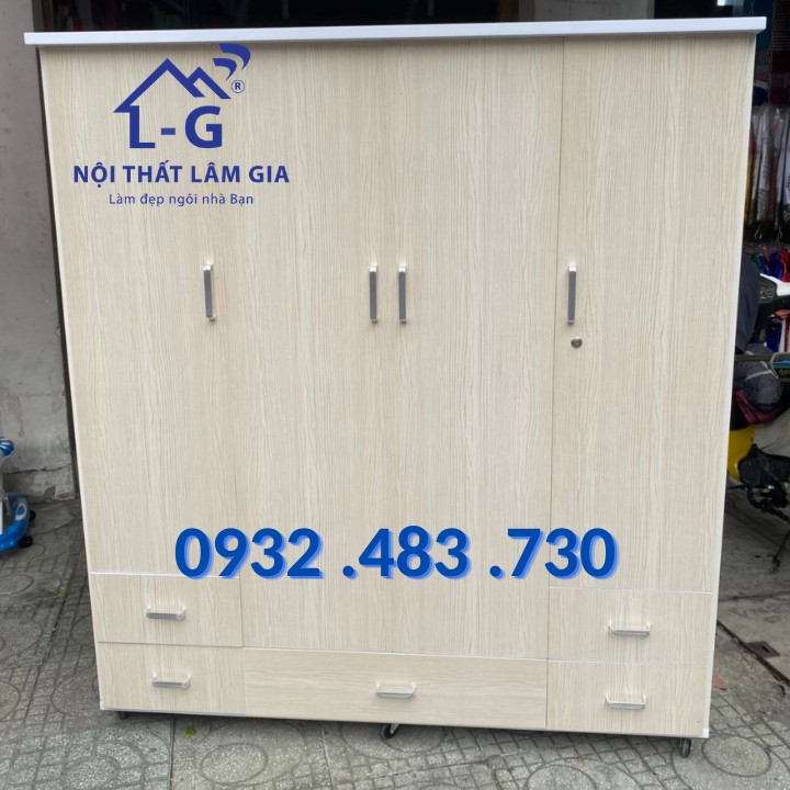 [HCM]Tủ nhựa quần áo đài loan màu kem sồi 1m8x1m4x47 giá tốt