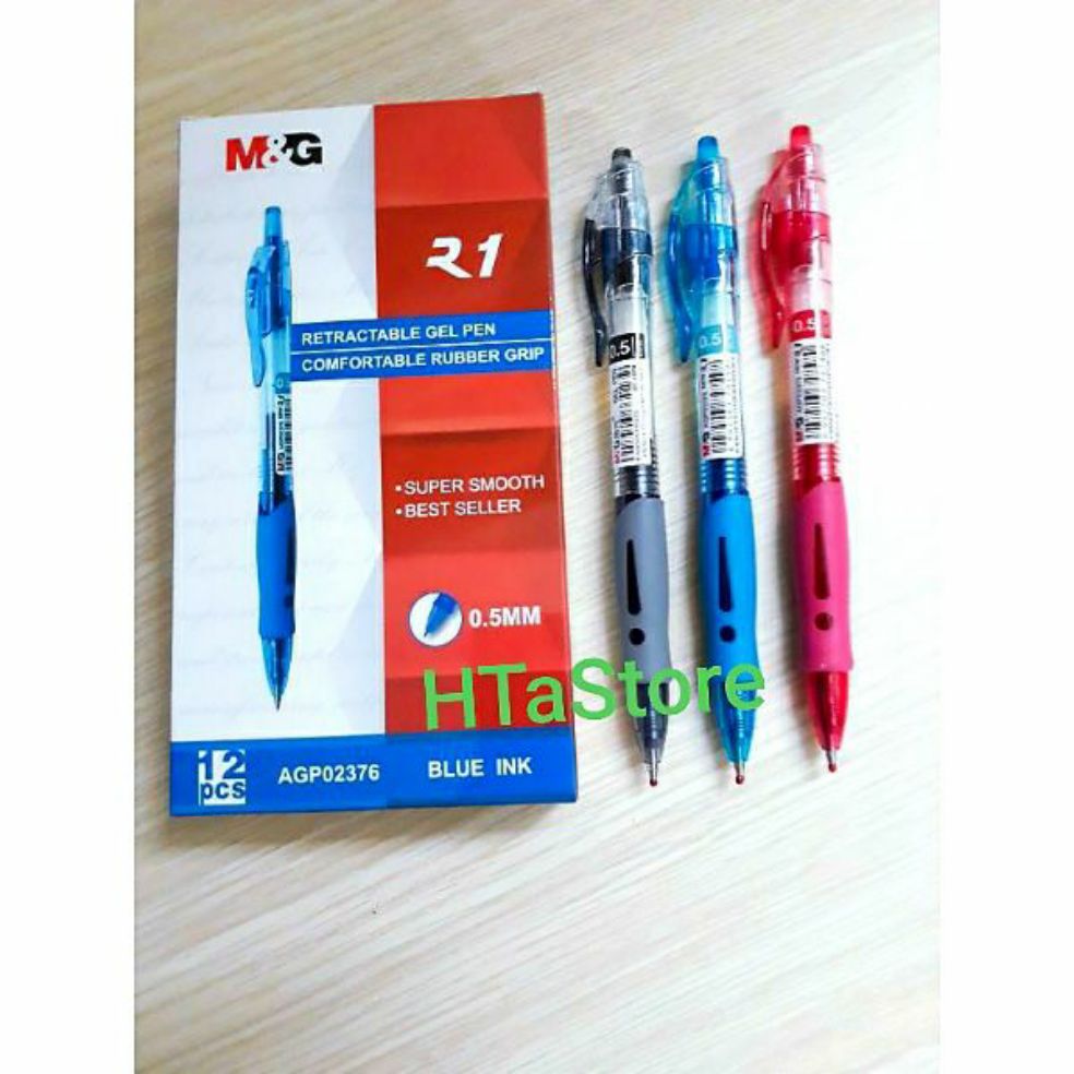 Hộp 12 bút gel M&G R1 (GP1008) viết rất êm mượt, mực ra đều