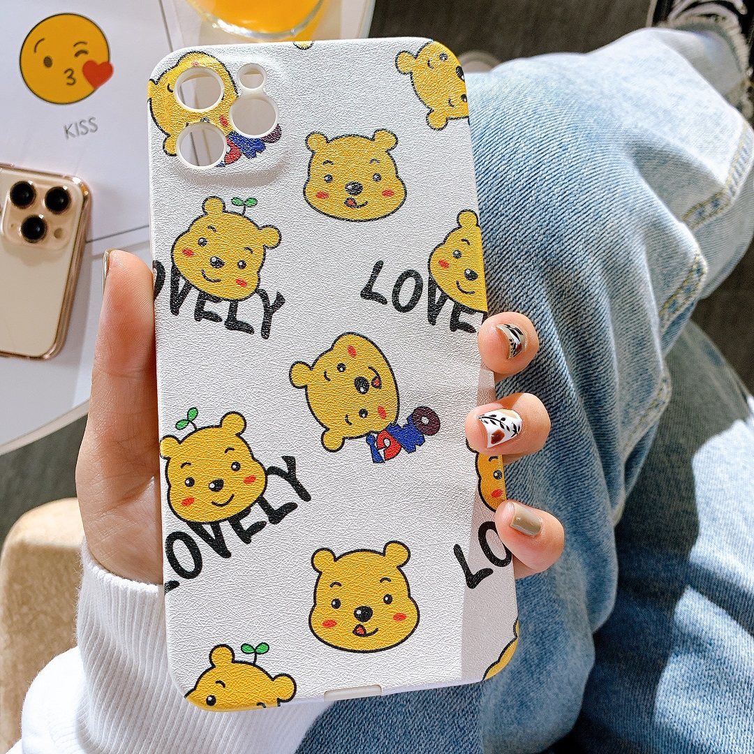 [ IPHONE ] Ốp Lưng Da IMD Full Viền Bảo Vệ Camera LoveLy Bear