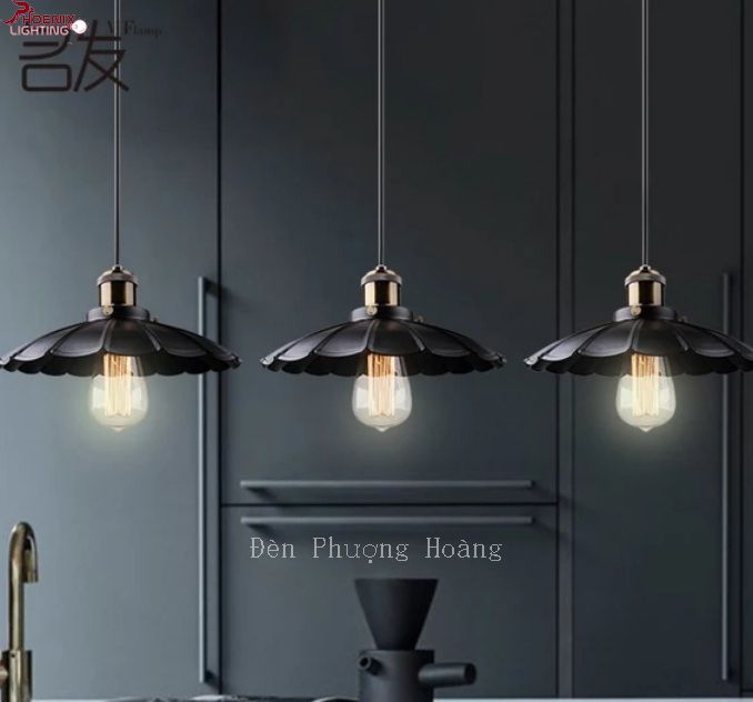 Đèn thả đuôi đồng trang trí hình bông hoa (Chưa gồm bóng)