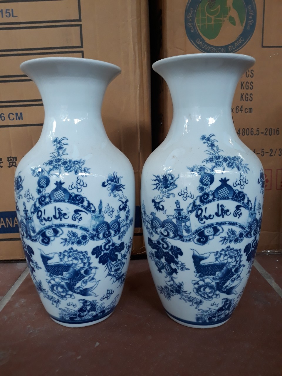 lọ hoa lộc bình sứ Bát Tràng 32 cm ( giá 1 chiếc)