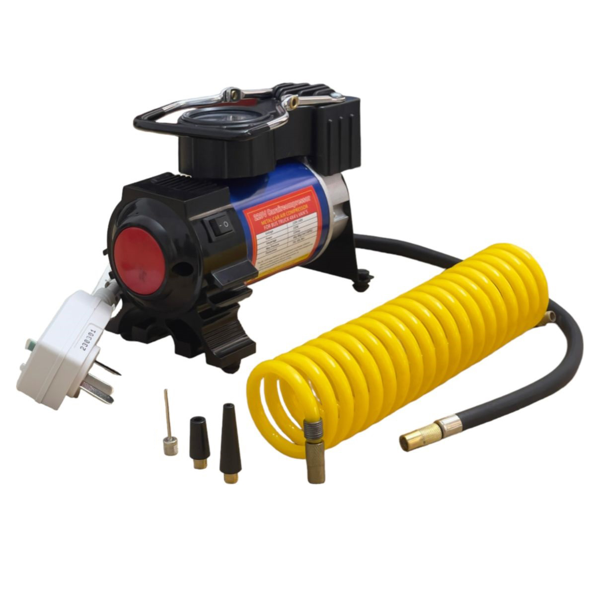 Bơm điện đa năng 220V, Máy bơm lốp ô tô mini gia đình, với nhiều đầu bơm