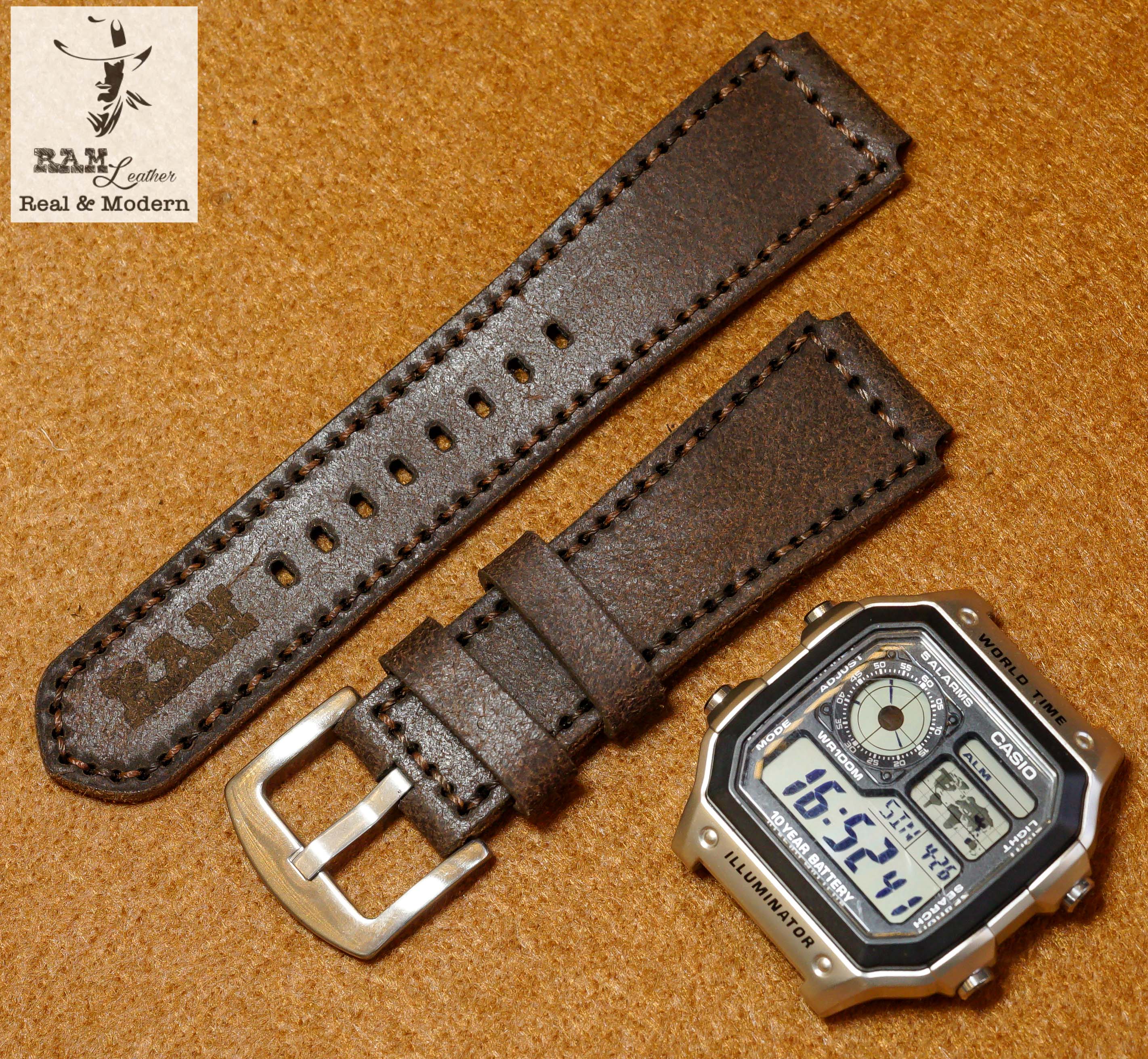 WATCH STRAPS DOUBLE COW LEATHER REAL