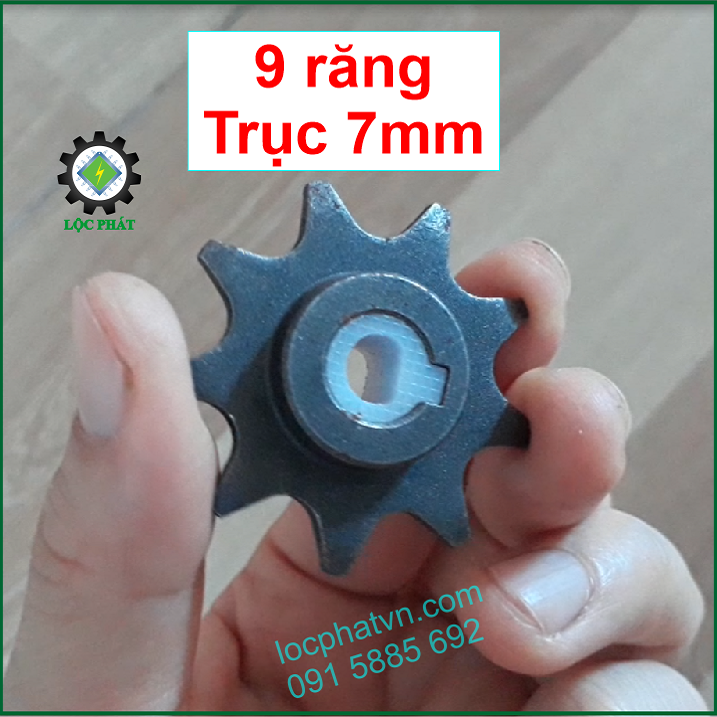 Nhông Đã Gắn Chuyển Trục 7 - Phụ kiện làm máy ấp trứng Nhông Motor Máy Ấp Trứng Giảm Tốc, nhông 9 răng