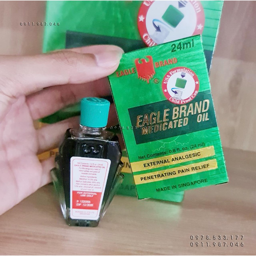 Dầu Gió Con Ó Eagle Brand 24 ml - Dầu Xanh