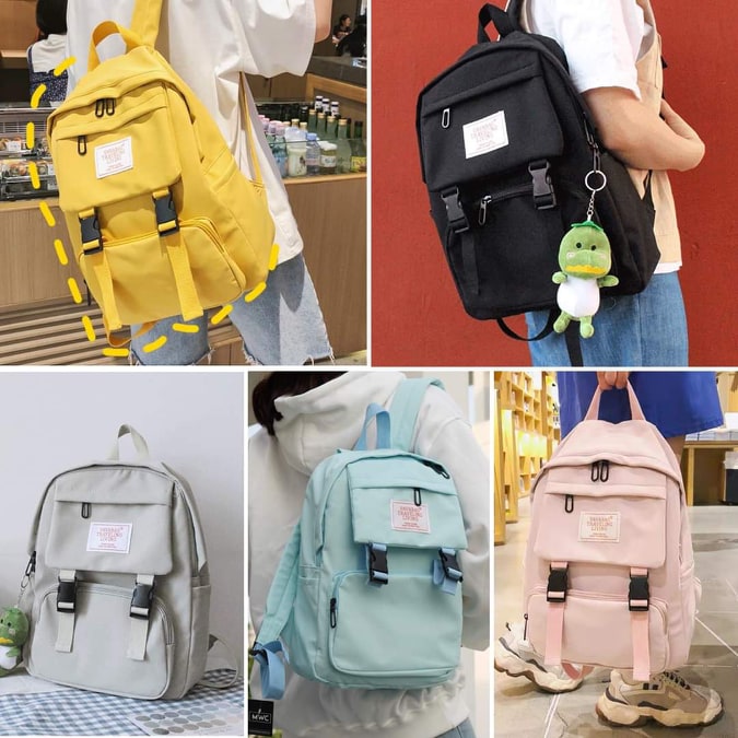 Balo Nữ balo nam laptop nam nữ hàng chất lượng Phong cách Hàn Quốc (Có túi đựng nước 2 bên)