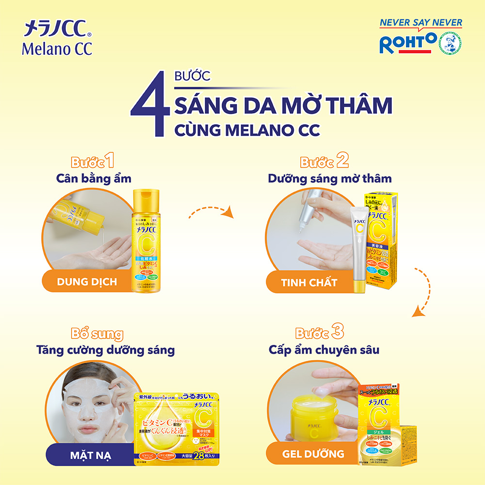 Mặt nạ dưỡng trắng da chống thâm nám Melano CC Whitening Mask 28 miếng