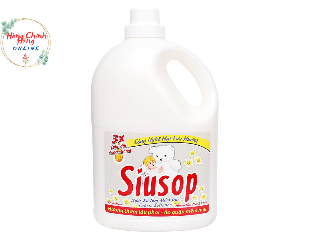 [HCM] Can Nước Xả Vải Siusop 3,8kg Gấu Đậm đặc, lưu hương