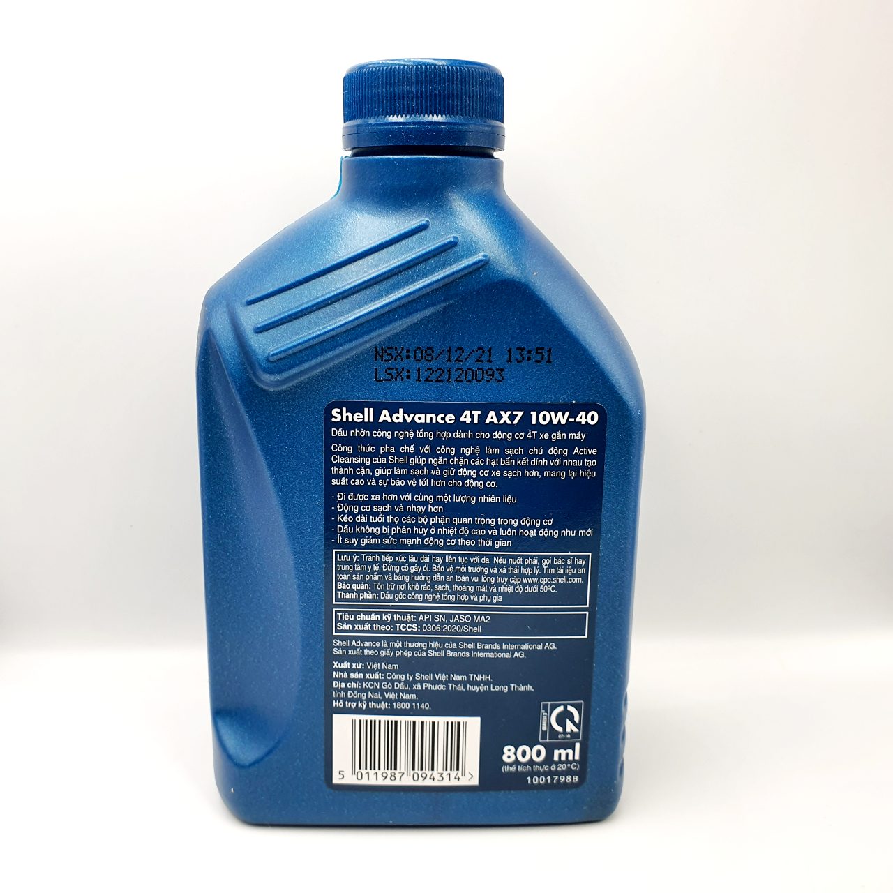 Nhớt xe số cao cấp Shell Advance AX7 10W40 800ML