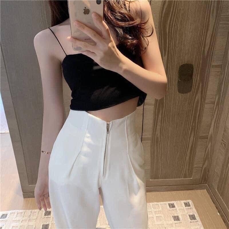 ❣ Quần ống suông cạp gen bụng khóa trước