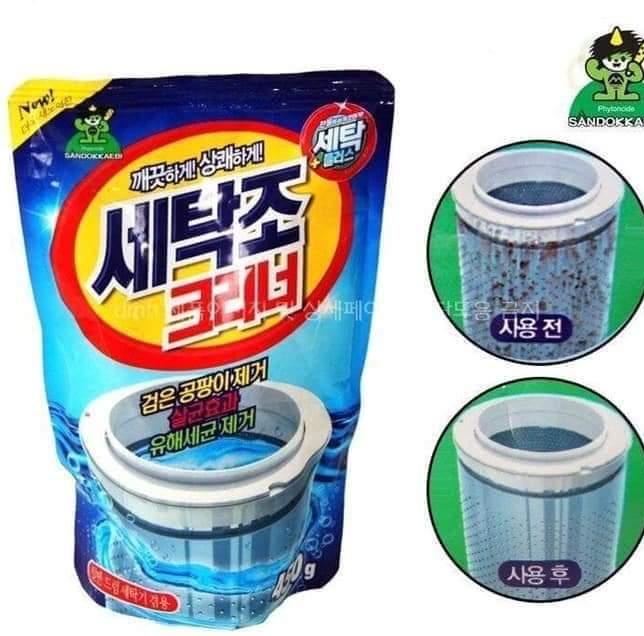Bột tẩy lồng máy giặt, vệ sinh làm sạch , loại bỏ vi khuẩn cặn bã hiệu quả