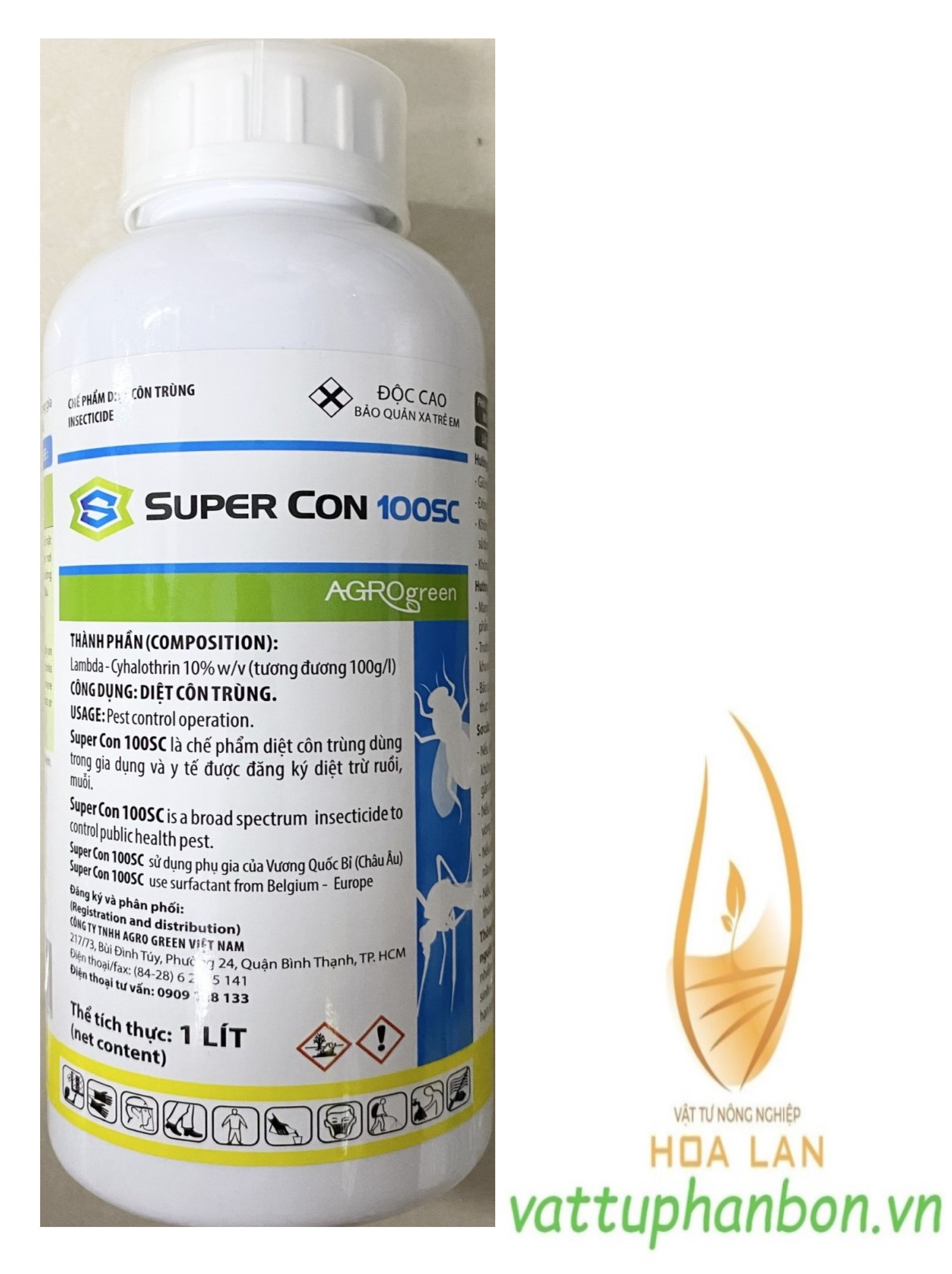 Super con 100sc agrogreen - chế phẩm diệt con trùng insecticide - #139b# 1 lít