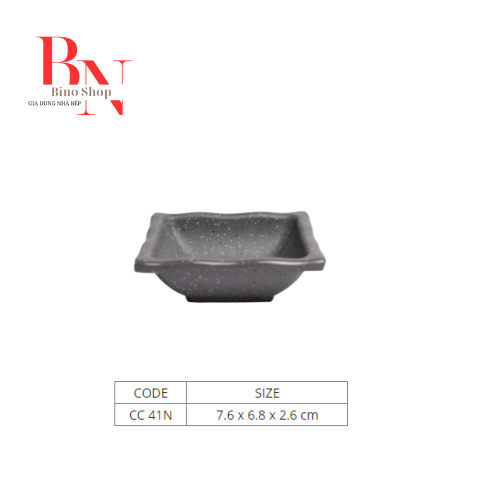 Chén Chấm Vuông Nhám Xám-CC41NX