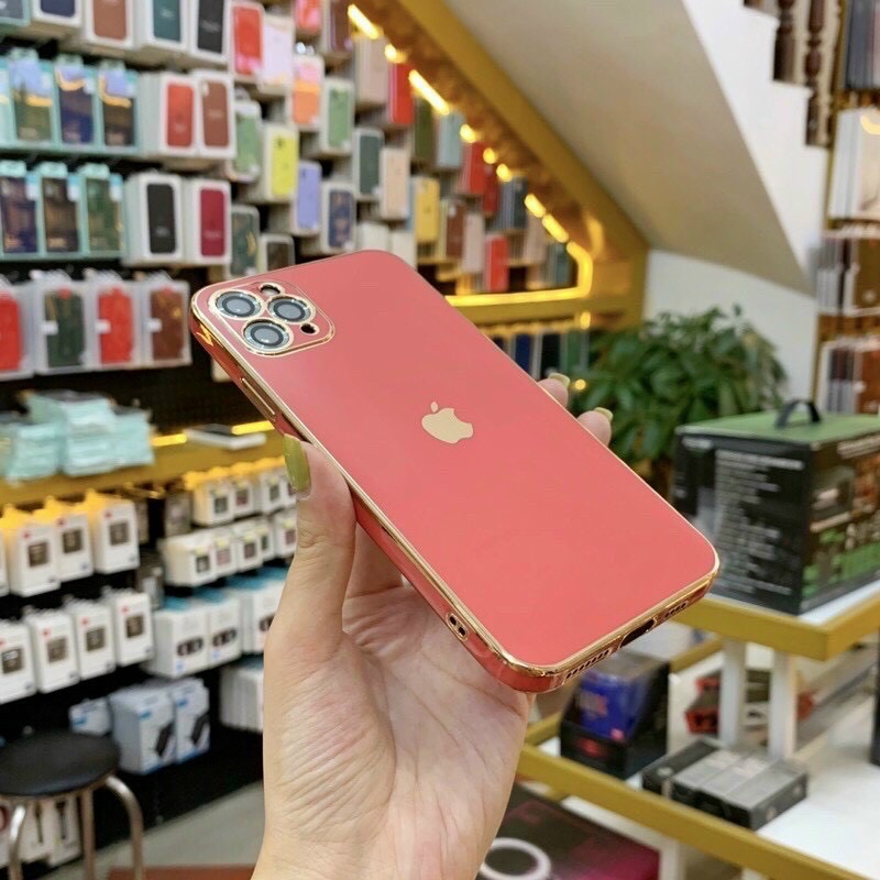 Ốp Táo Xi Viền Vuông Độ Iphone 12 Cao Cấp